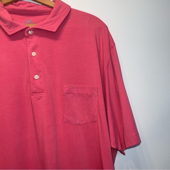 Peter Millar Mens Polo Shirt Sz Extra Large XL Seaside Wash Faded Red Golf Logo - Picture 2 of 7